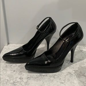 Prada patent leather platform pumps